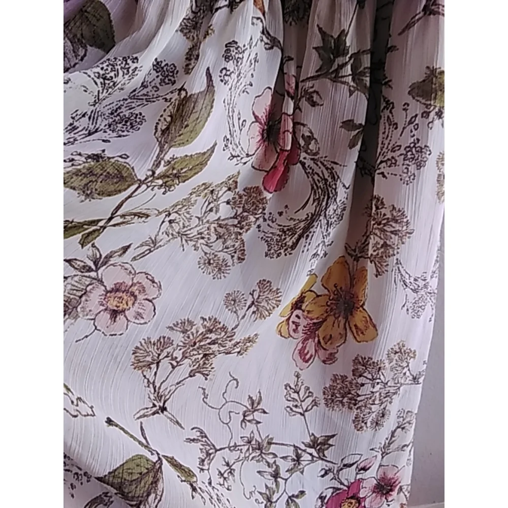 🌻 Taylor & Sage Maxi Dress Size L Crochet Floral Halter Colorful Pink Yellow - Picture 3 of 12